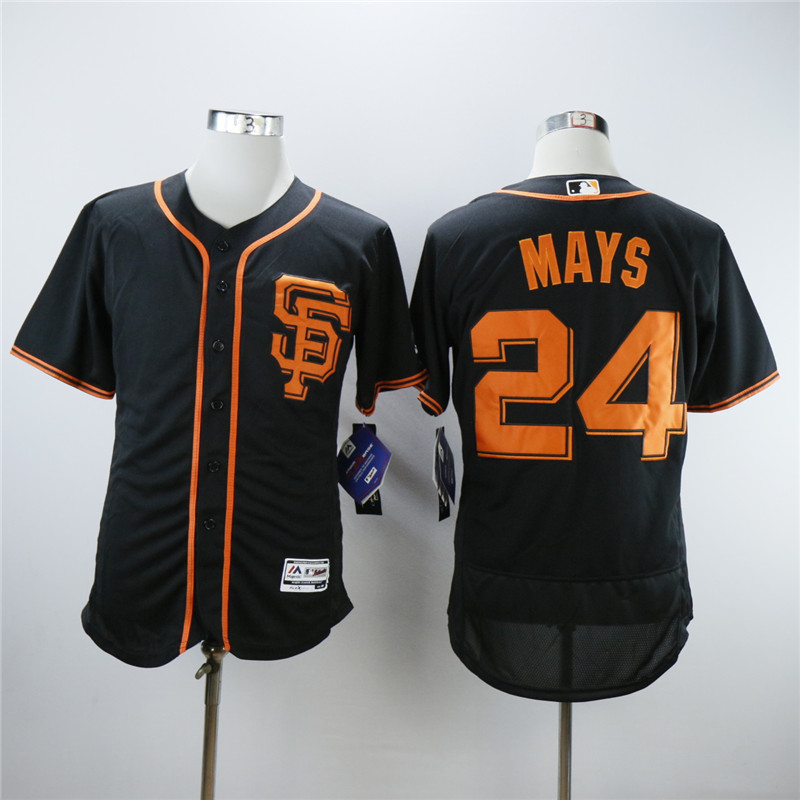 Men San Francisco Giants #24 Mays Black Elite MLB Jerseys